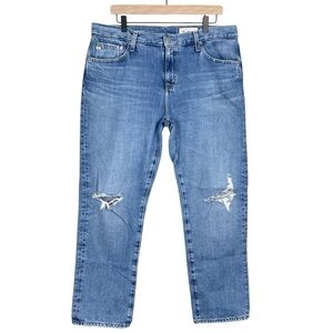 AG Jeans Womens 32 Ex Boyfriend Slouchy Slim High Rise Ripped Knee Rigid Denim